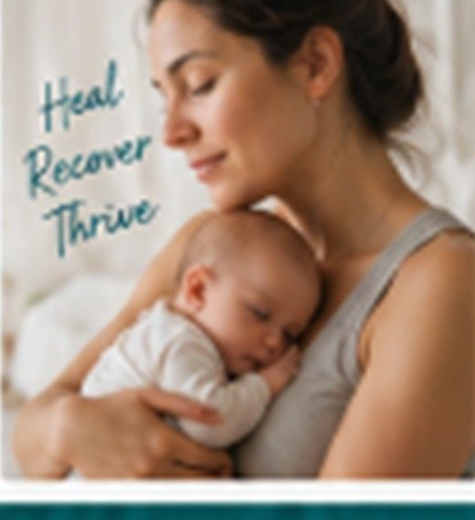 Postpartum mother holding baby comfortably and without pain